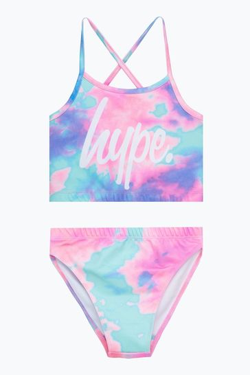 Hype. Pink Multi Dream Smudge Script Bikini