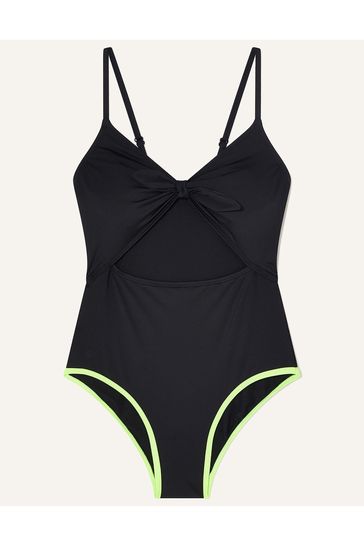 Monsoon Black Neon Stitch Cut Out Swimsuit