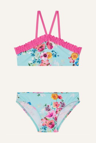 Monsoon Pink Josie Floral Frill Bikini Set