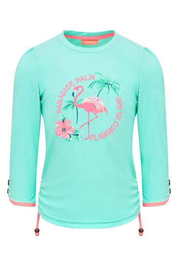 Sunuva Blue Flamingo Long Sleeve Rash Vest