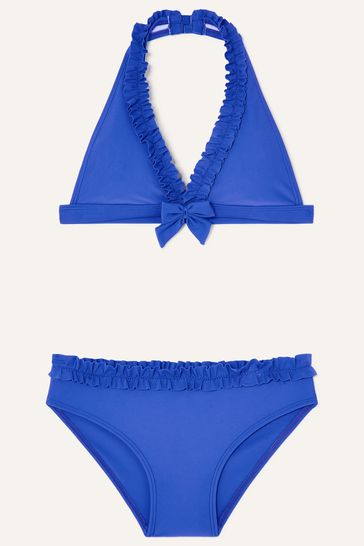 Monsoon Blue Triangle Frill Bikini with Recycled Polyester