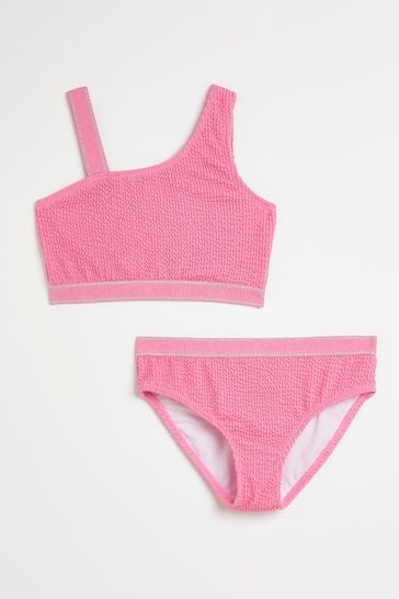 River Island Pink Og Hunza One Shoulder Bikini