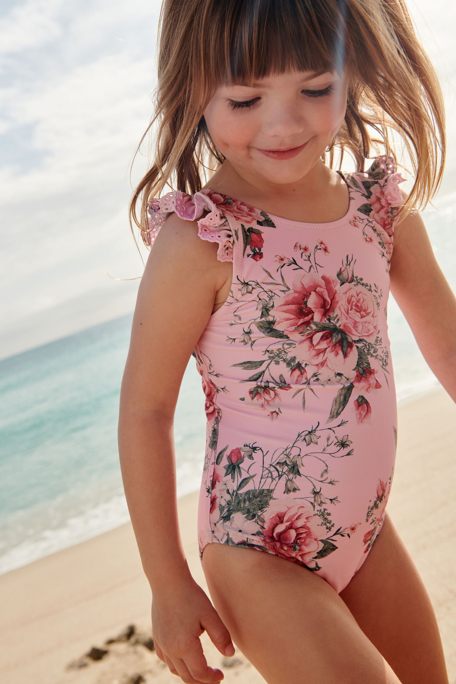 Frill Sleeve Swimsuit (3mths-12yrs)