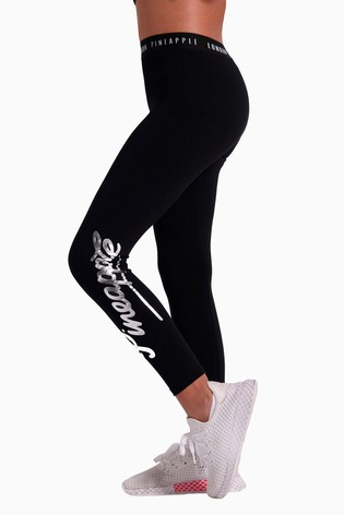 Pineapple Black Retro Leggings