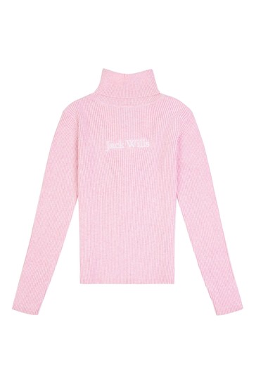 Jack Wills Pink Rollneck Jumper