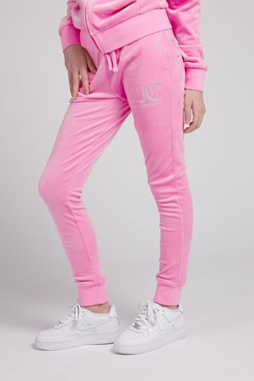 Juicy Couture Pink Velour Slim Joggers