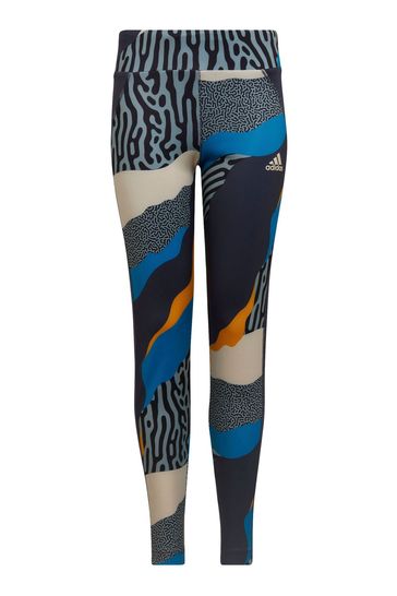 adidas Girls Navy Animal Power Leggings