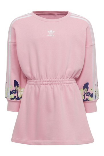 adidas originals Pink Little Kids All-Over Print Floral Dresses