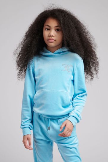 Juicy Couture Blue Diamante Velour OTH Hoodie