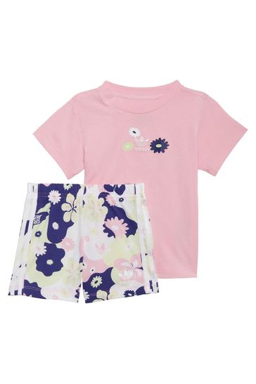 adidas originals Infant All-Over Print Floral T-Shirt And Shorts Set
