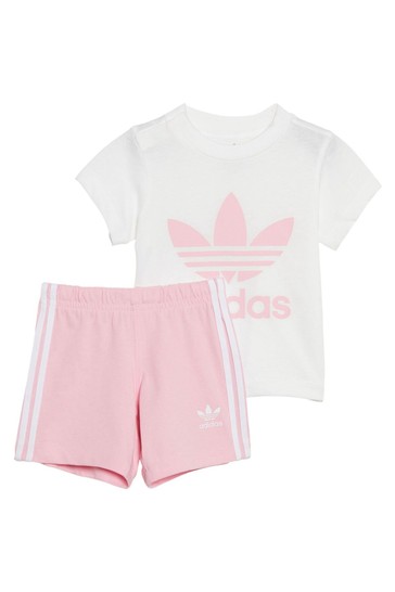 adidas Originals Pink Infant Adicolor Trefoil Set