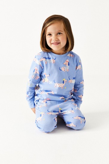 Crew Clothing Company Blue Pj Set Long Sleeve Lola Aop Pyjamas