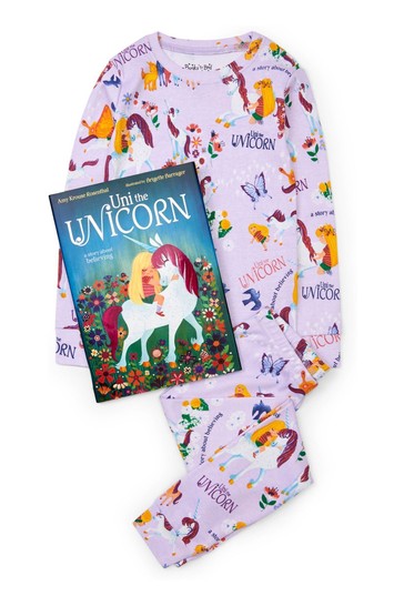 Hatley Purple Long Sleeve Uni The Unicorn Pyjama Set