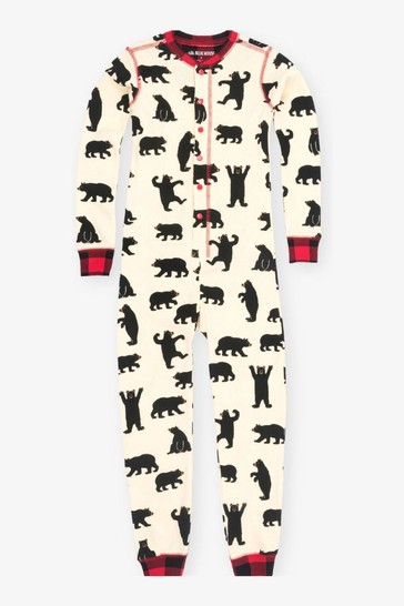 Hatley Cream/Black Bear Kids Union Suit