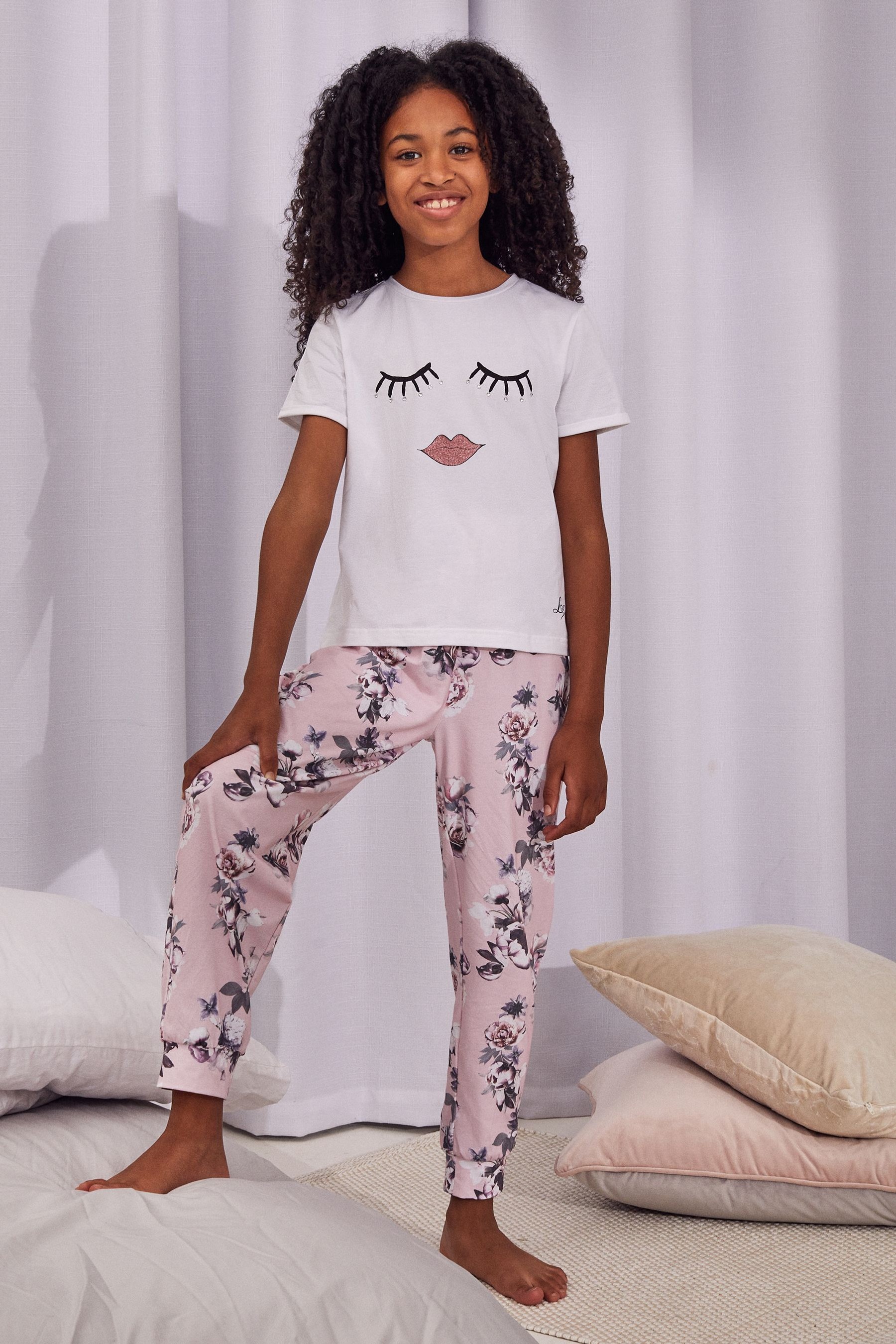 Lipsy Short Sleeve Long Leg Pyjama Set