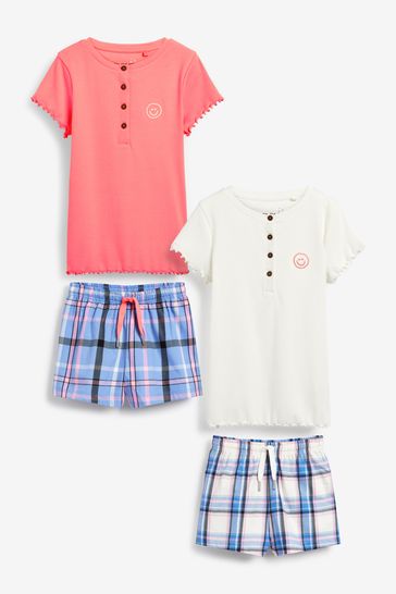 2 Pack Woven Bottom Short Pyjamas (3-16yrs)