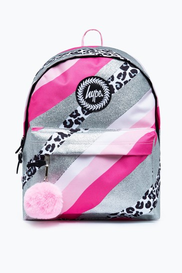 Hype. Pink Glitter Leopard Wave Backpack