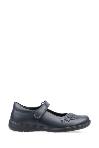 Start Rite Wish Navy Blue Leather Pretty School Shoe