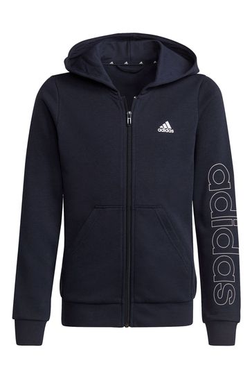 adidas Girls Linear Zip Through Hoodie