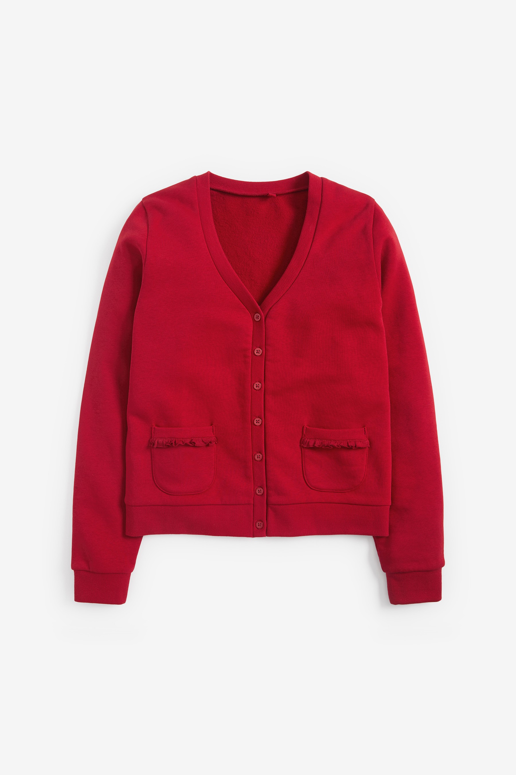 Frill Pocket Jersey School Cardigan (3-16yrs)