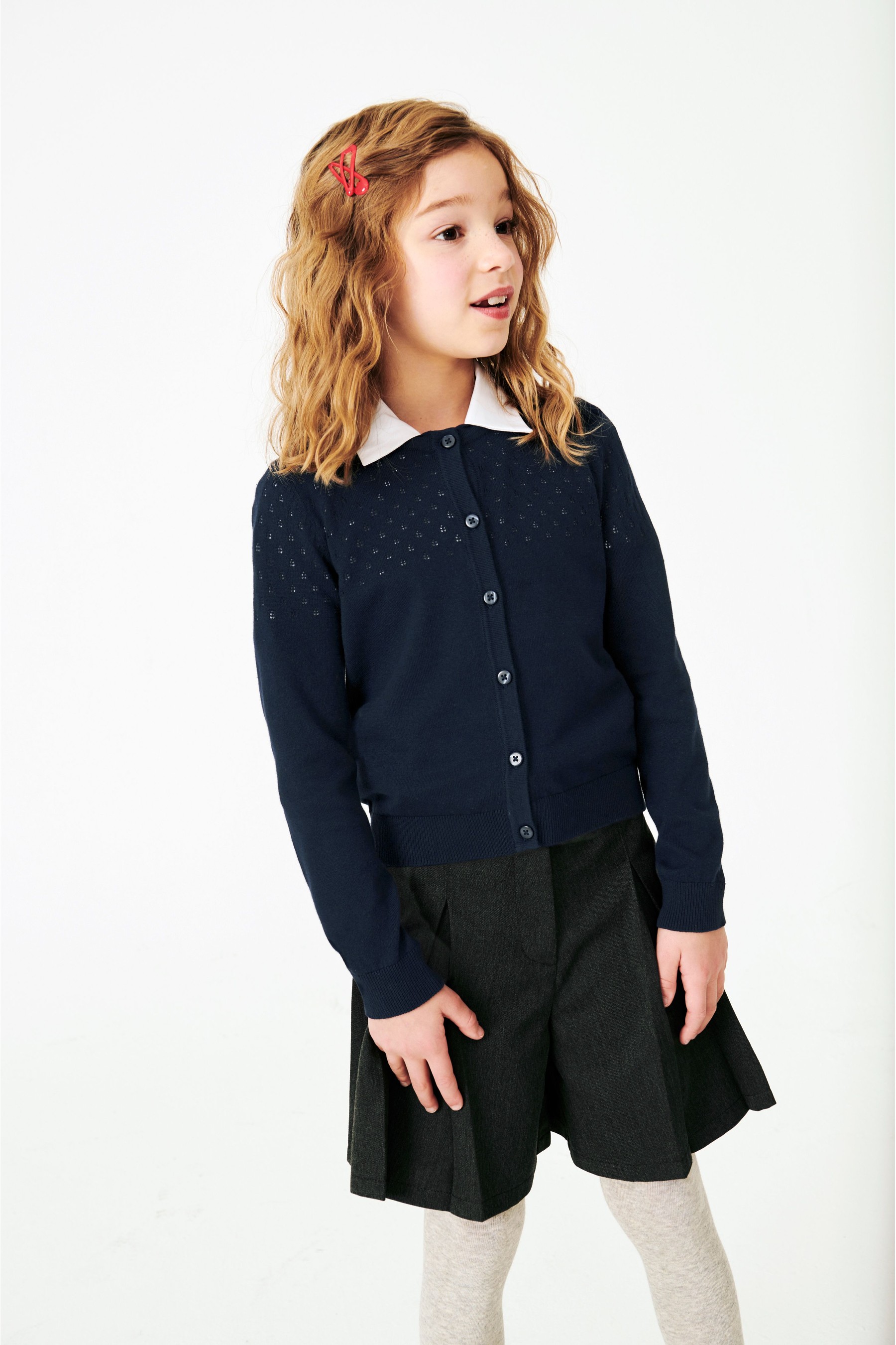 Pointelle Detail School Cardigan (3-16yrs)