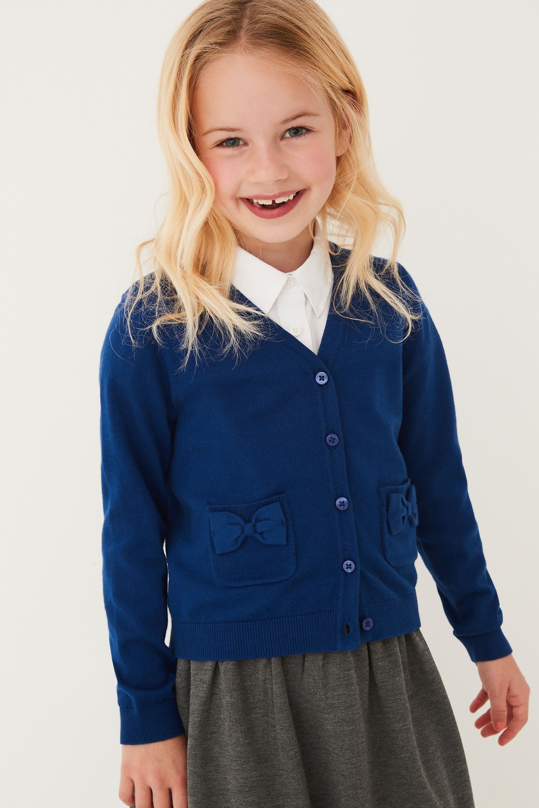 Bow Pocket School Cardigan (3-16yrs)