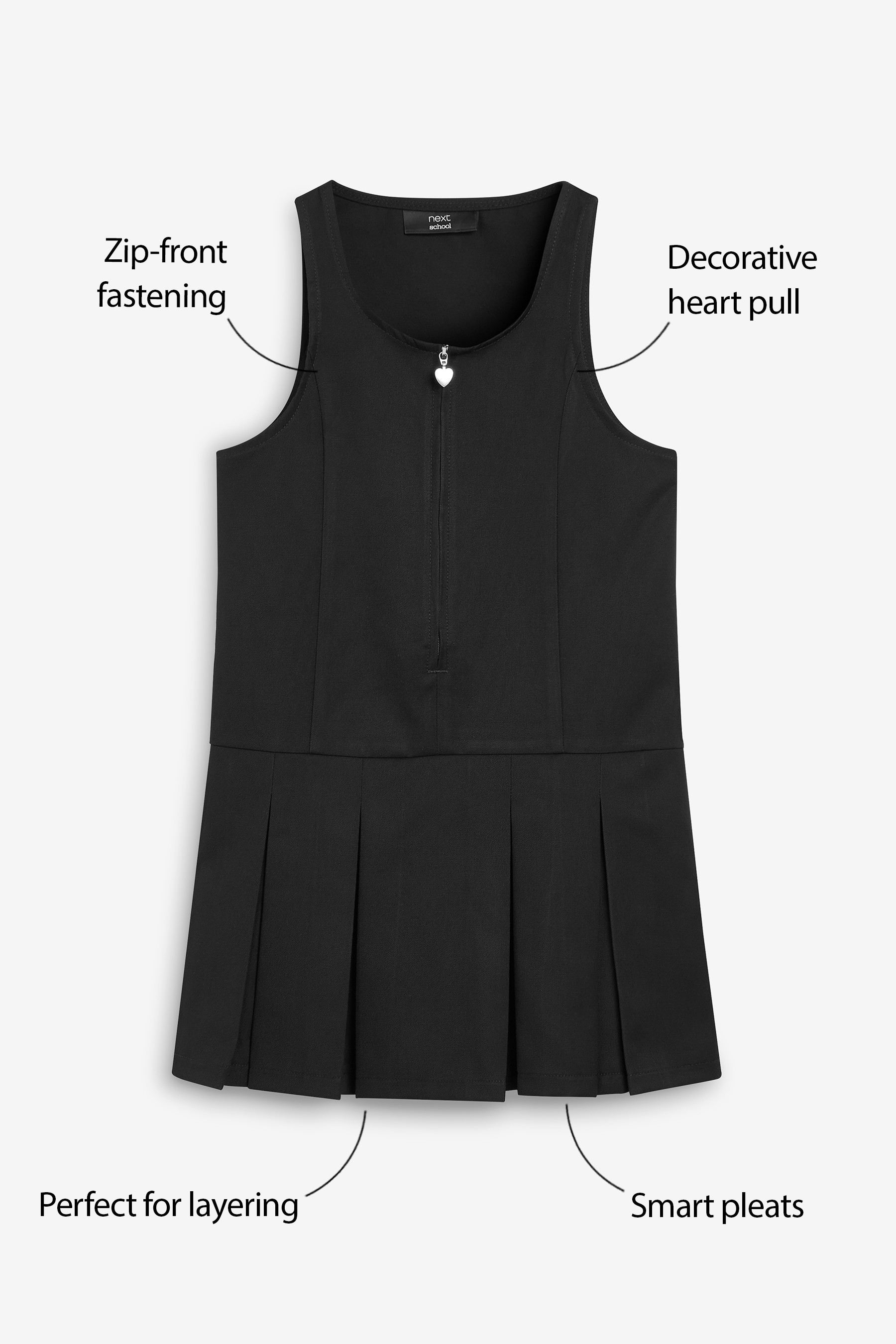 Zip Front School Pinafore (3-14yrs) Standard