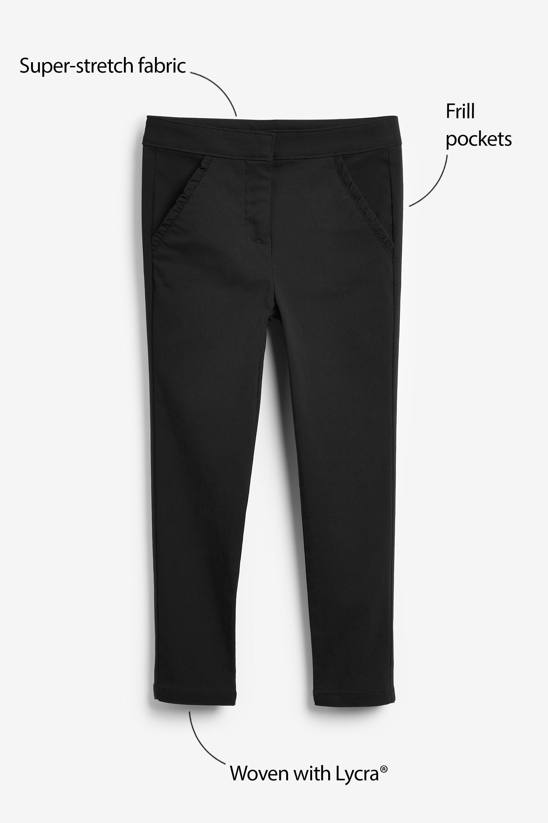 Frill Detail Stretch Skinny Trousers (3-16yrs)