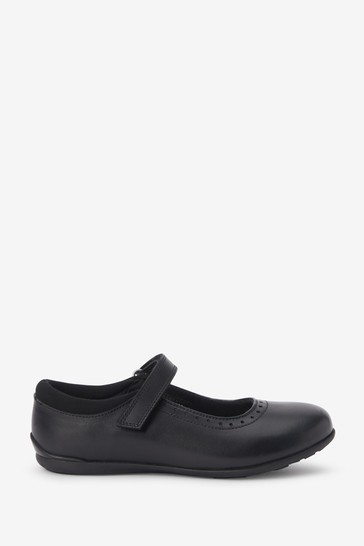 School Leather Mary Jane Brogues Narrow Fit (E)