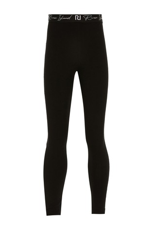 River Island Black Monogram Waistband Leggings