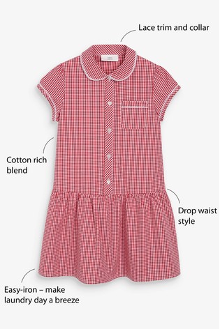 Drop Waist Gingham School Dress (3-14yrs)