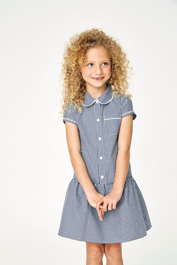 Drop Waist Gingham School Dress (3-14yrs)