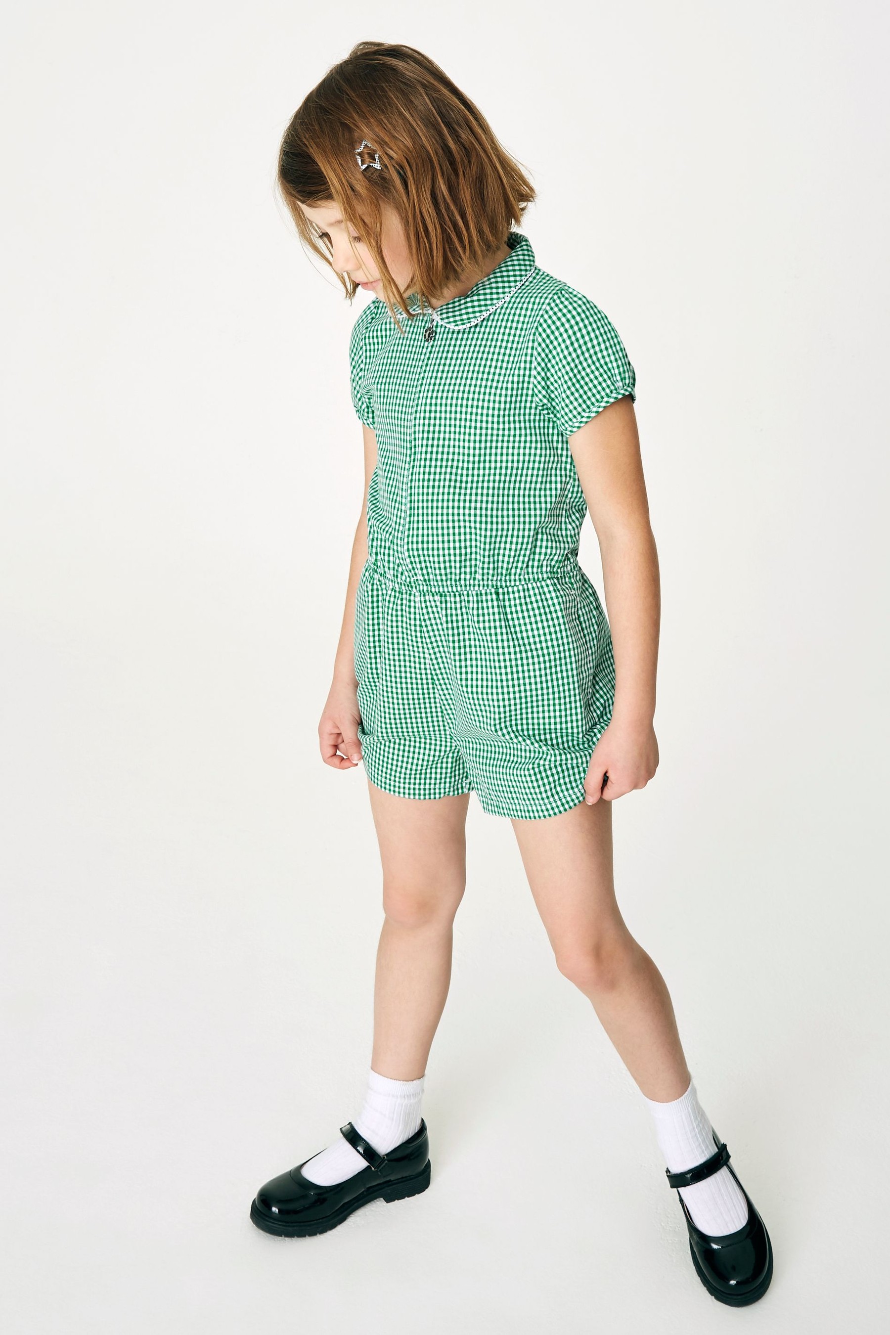 Gingham School Playsuit (3-14yrs)