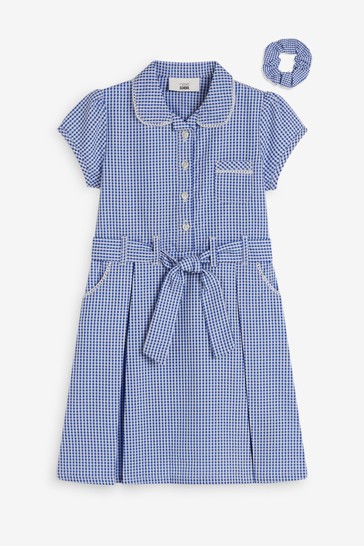 Gingham School Dress Set (3-14yrs)