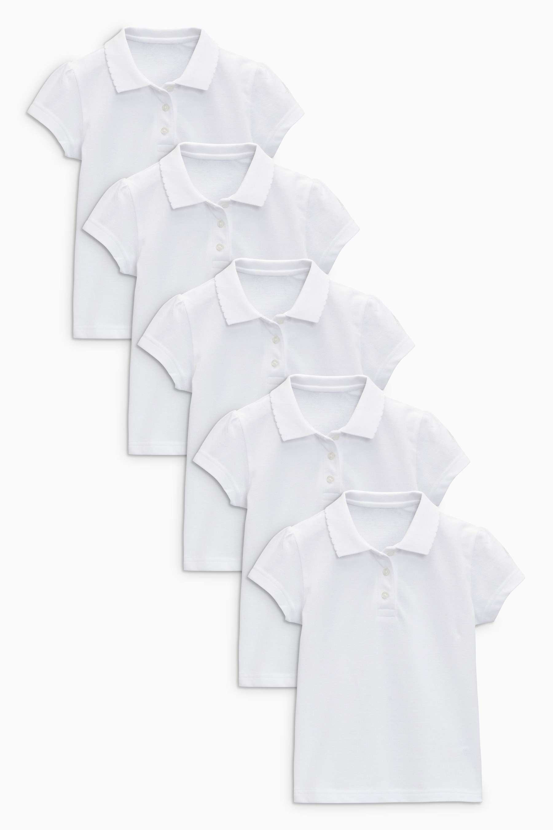 5 Pack Cotton Short Sleeve Polo Shirts (3-16yrs) Standard