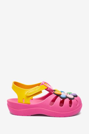 Ipanema Pink Baby Smiley Face Embellished Pump Sandals