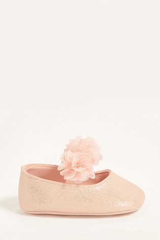 Monsoon Pink Textured Corsage Booties