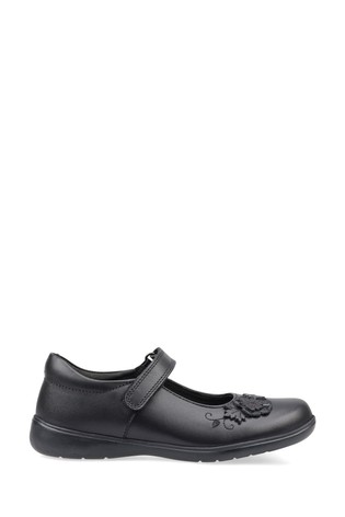 Start Rite Wish Black Leather Pretty School Shoe