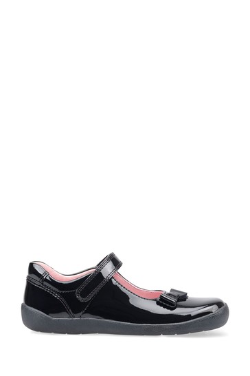 Start-Rite Giggle Black Patent Leather School Shoes Wide Fit