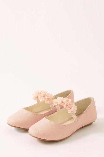 Monsoon Pink Corsage Ballerina Flats