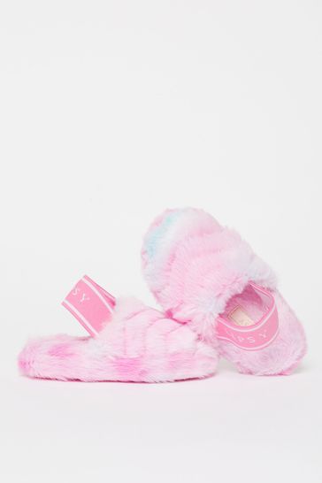 Lipsy Faux Fur Slingback Mule Slipper (Younger)