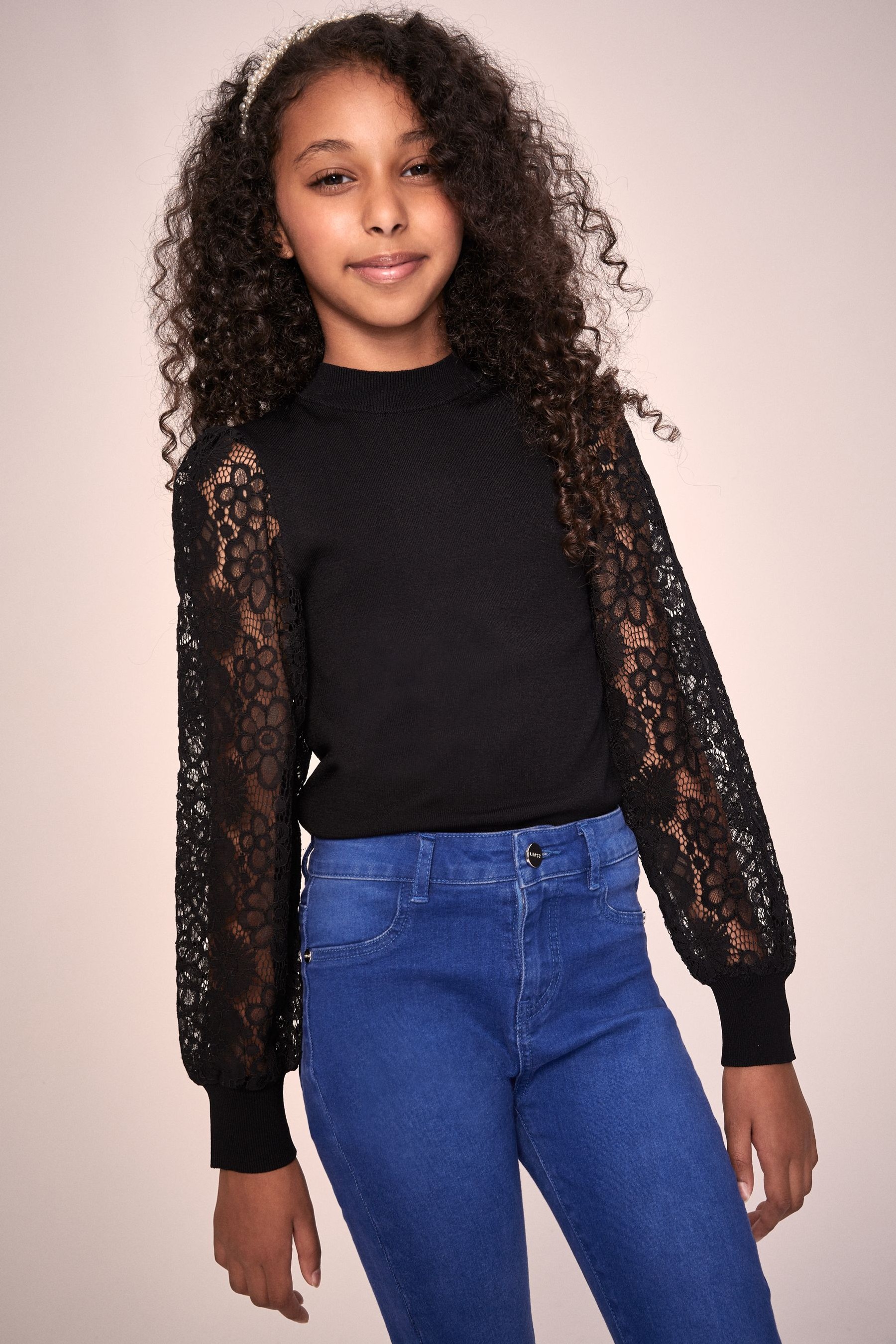 Lipsy Lace Sleeve Jumper