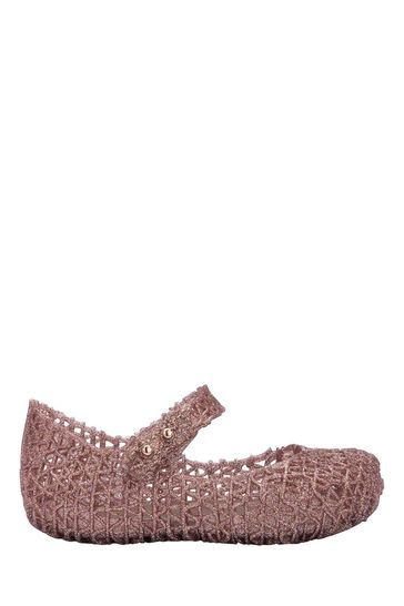 Mini Melissa Baby Nude Campana Papel Glitter Pumps