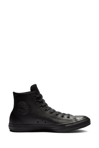 Converse Black Leather High Top Trainers