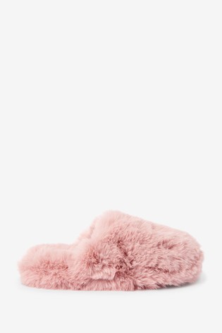 Recycled Faux Fur Mule Slippers