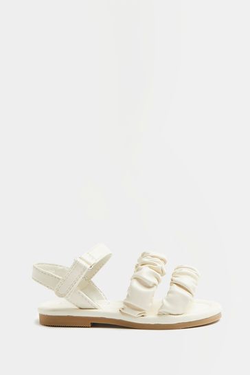 River Island White Mg Rouched Sandals