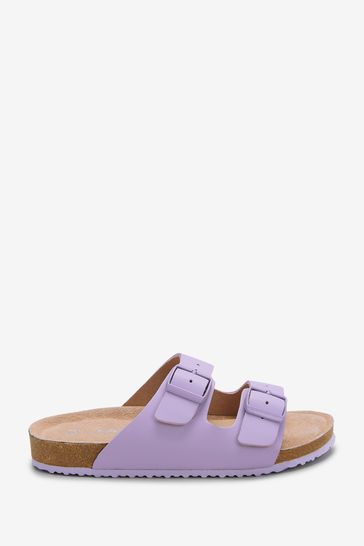 Double Buckle Corkbed Sandals Wide Fit (G)