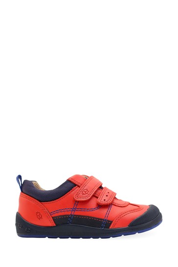 حذاء رياضي Start-Rite جلدي دغدغة أحمر للناشئين