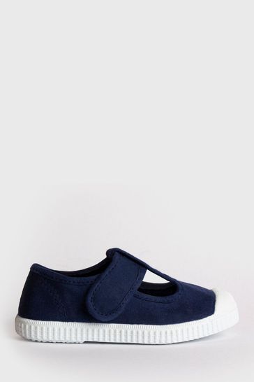 Trotters London Blue Champ Canvas Shoes