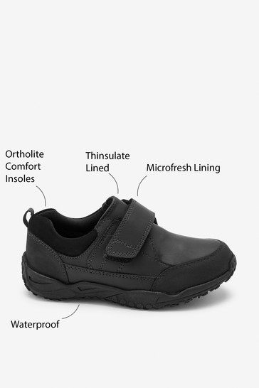 حذاء مدرسي من الجلد مقاوم للماء بحزام واحد مقاس قياسي (F)